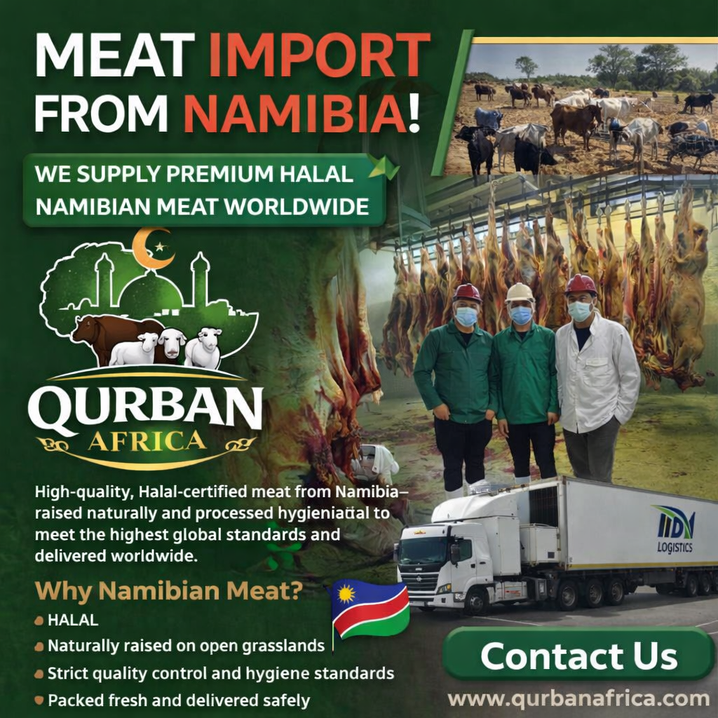 Namibian Halal meat export and supply poster
